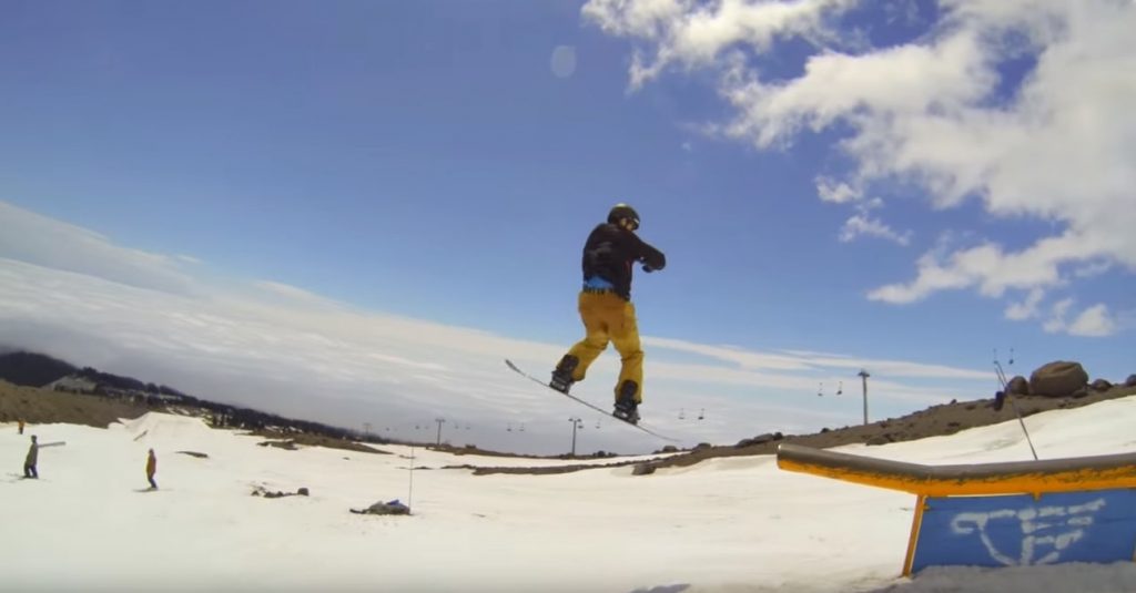 How to Frontside 360 Off of a Rail on a Snowboard PUSH Action